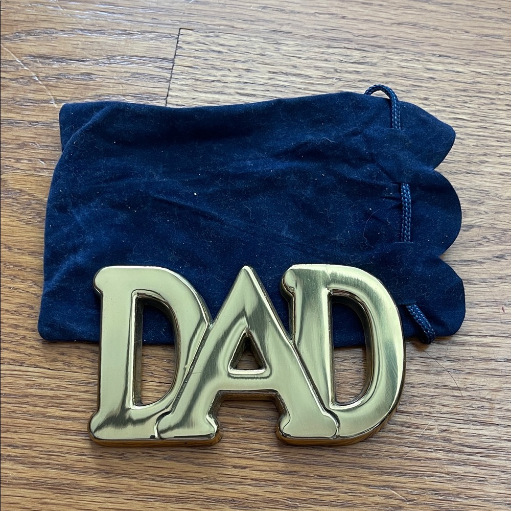 Gold 'DAD' Brass paperweight